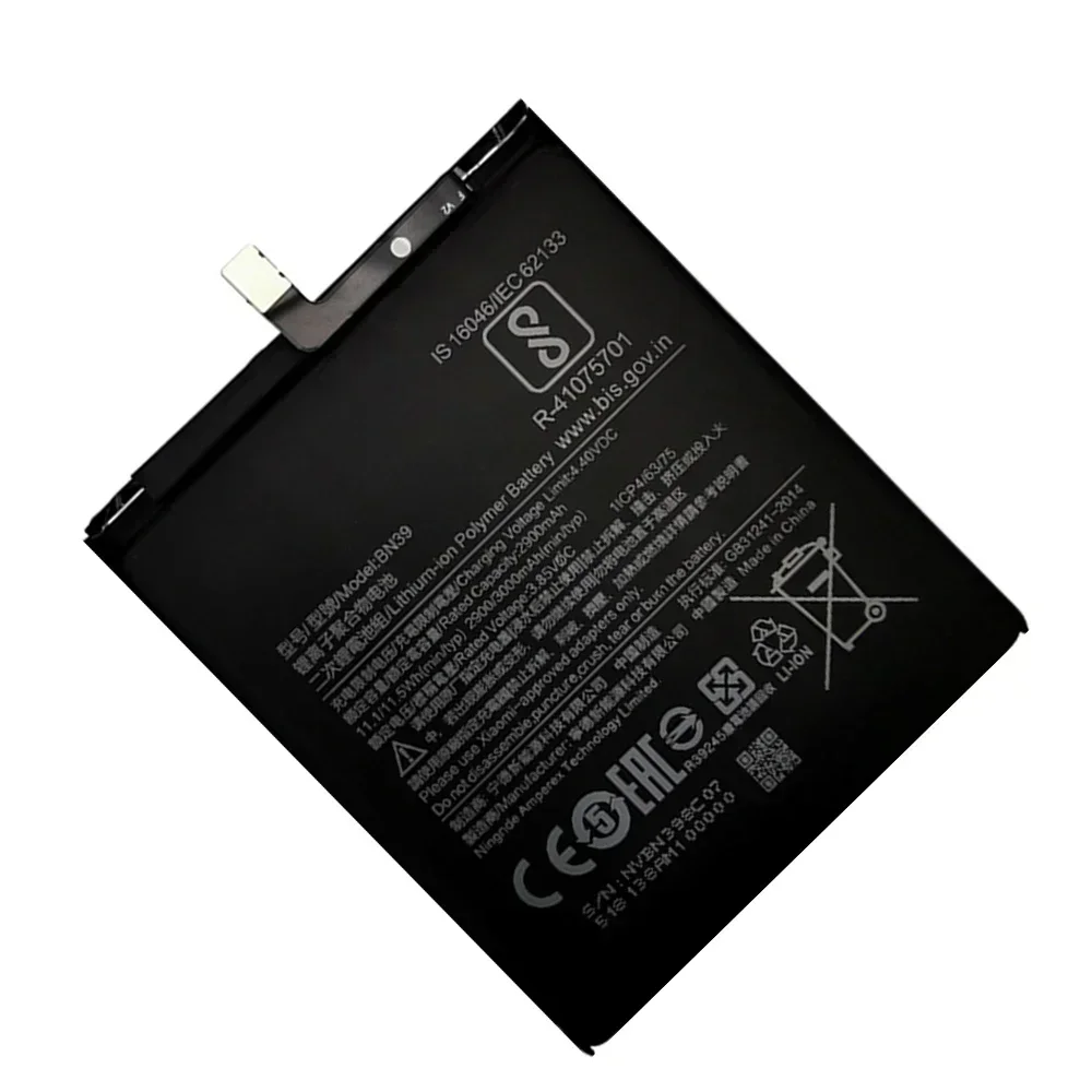 Rechargeable Mobile Phone Battery For Xiaomi Play, Smart Cell Phone Replacement, BN39, MiPlay, Mi Play, Original