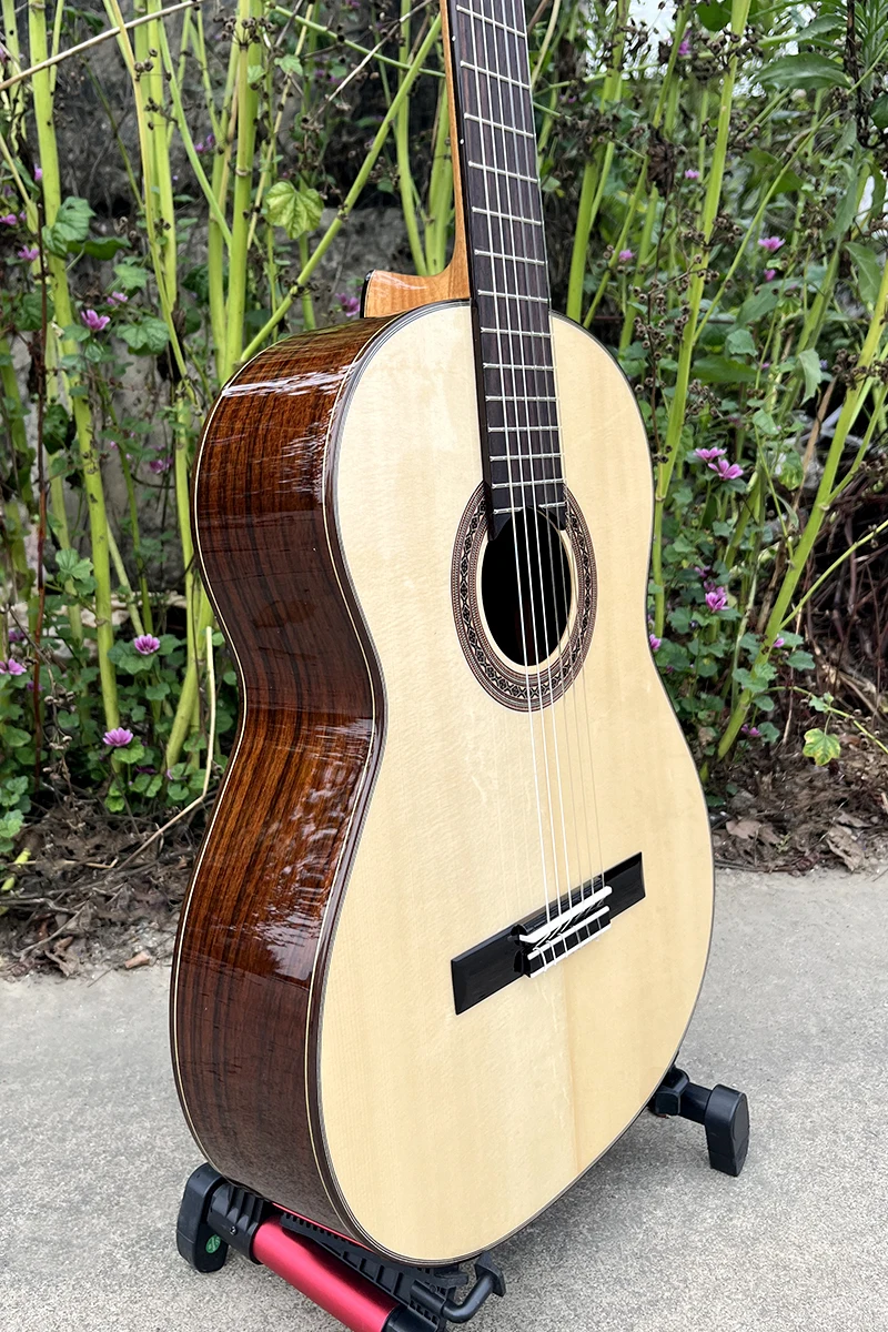 High Grade Solid German Spruce Classical Guitar 5-Line Solid Rosewood Binding Rosewood Fretboardfor Professional