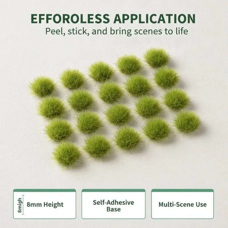91Pcs Mini Farmland Static Railroad Terrain Miniature Scenery Tufts Model Bushy Static Grass Microlandscape Model
