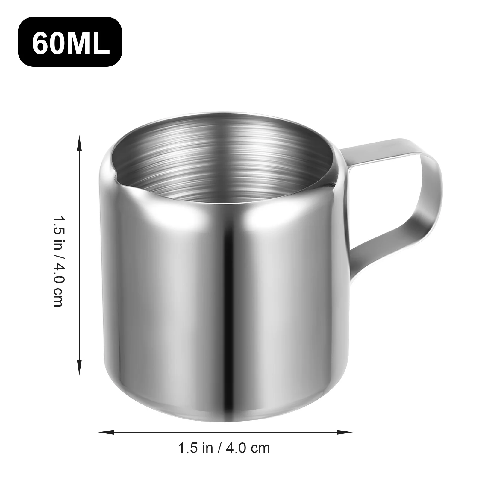 

2pcs 60Ml Stainless Steel Milk Cup Coffee Frothing Pitcher For Latte Cappuccino Sauce Dipping Foaming Jug Creamer Dispenser