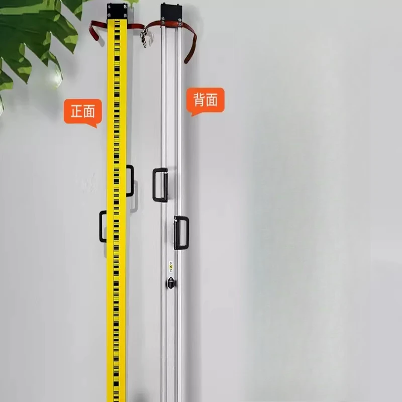electronic barcode indium steel tile ruler red and black wooden level scale 3/5/7 meters thickened tower ruler pad