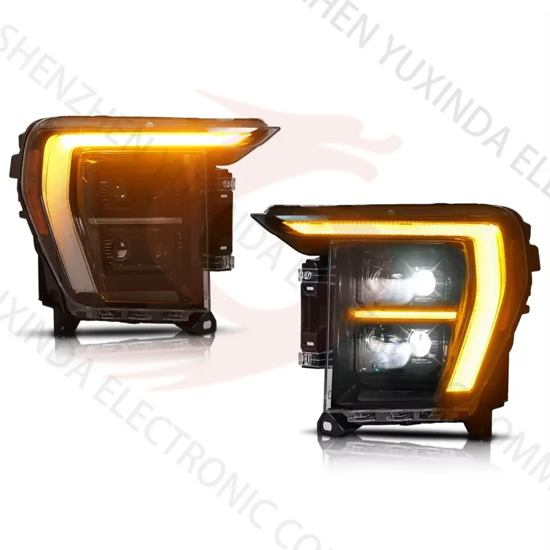 High Quality LED Headlight For Ford Raptor F150 2021-2023 Black Housing With DRL Sequential Turning Signal Head Lamp 21-23
