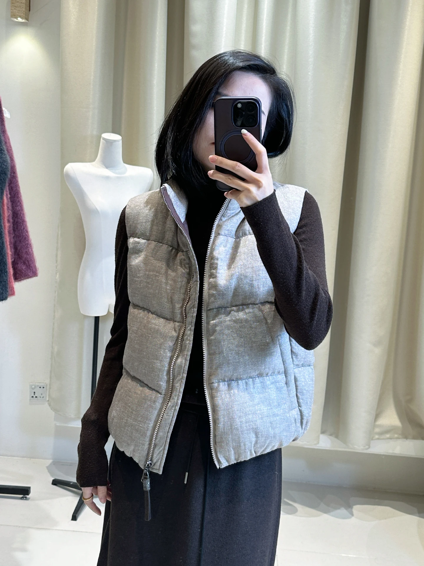 

JanZhang2025 Autumn Winter Thiened White Goose down Vest Women's Stand Collar Warmth Svel Jaet Outerwear Vest