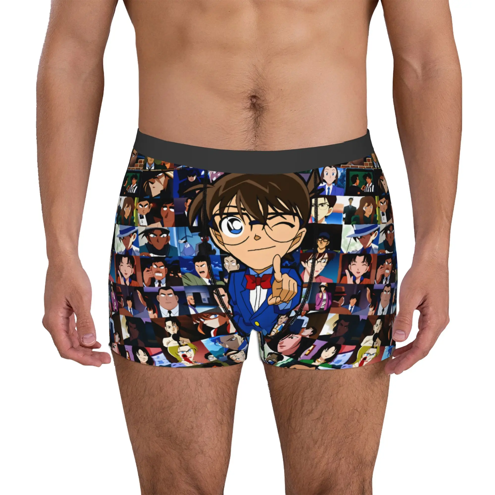 

Detective Conan Edogawa Heiji Hattori Boxers Shorts Panties Men's Underpants Breathable Ran Mouri Kaito Kid Briefs Underwear
