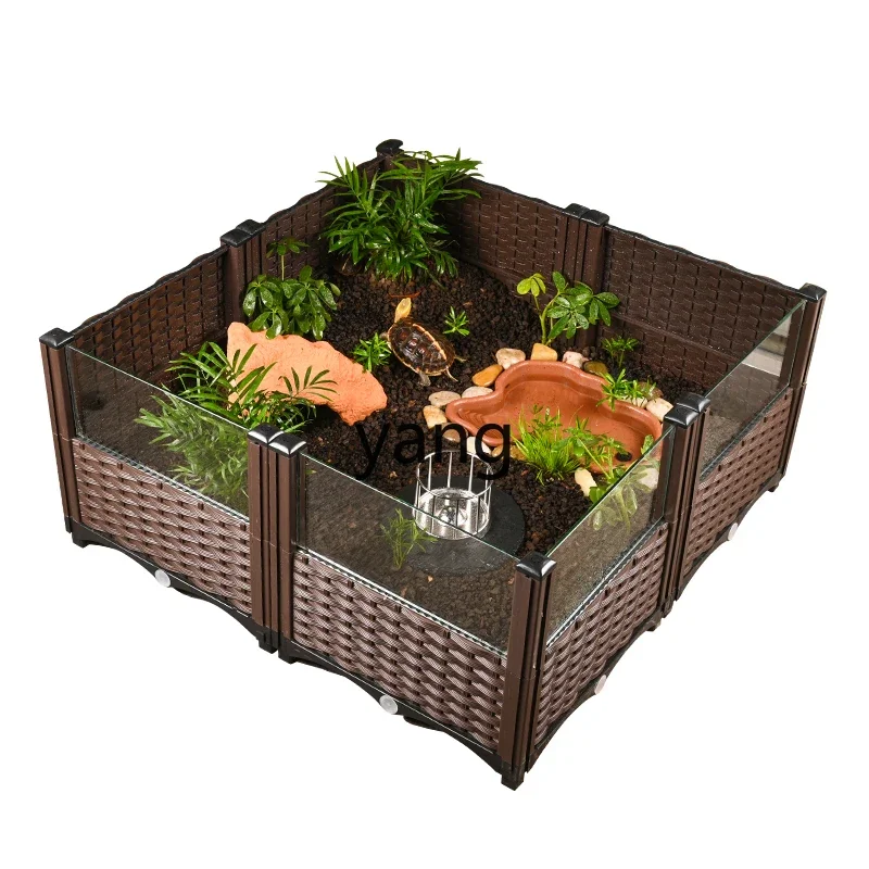 LT Yellow Edge Turtle Landscaping Feeding Box Anyuan Turtle with Water Basin