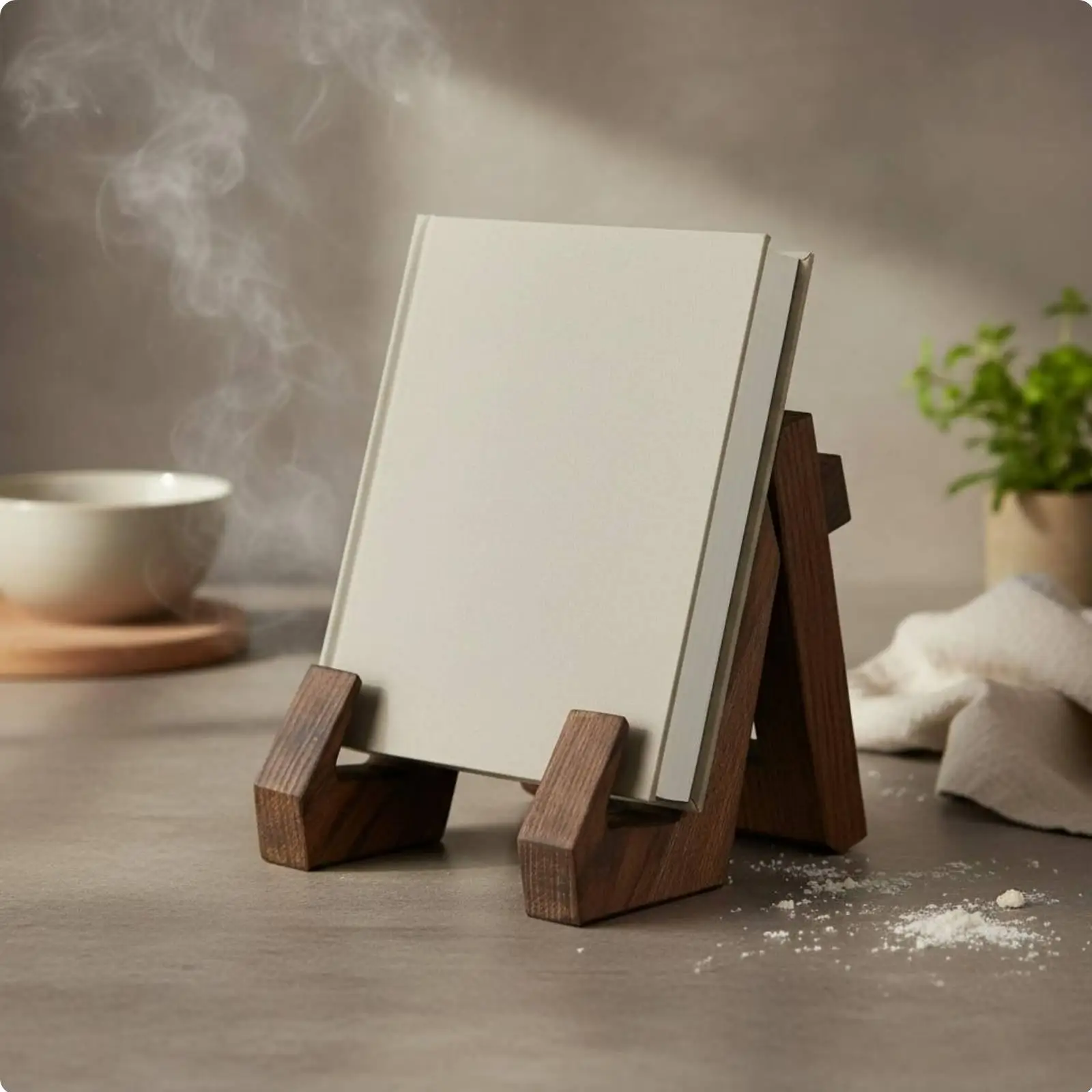 Tripod Wooden Book Stand Portable Reading Holder Bookshelf Books Organizer Bookcase Storage for Desk Kitchen