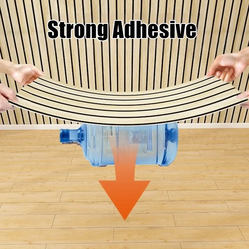 Self-Adhesive Wood Grain Wall Pane Lfor Home Improvement DIY TV Background Bedroom Living Room Ceiling and Curved Wall Dividers