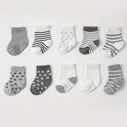 Chaussettes rayées étoiles pour bébé, printemps et automne, nouveau, 5 paires par lot