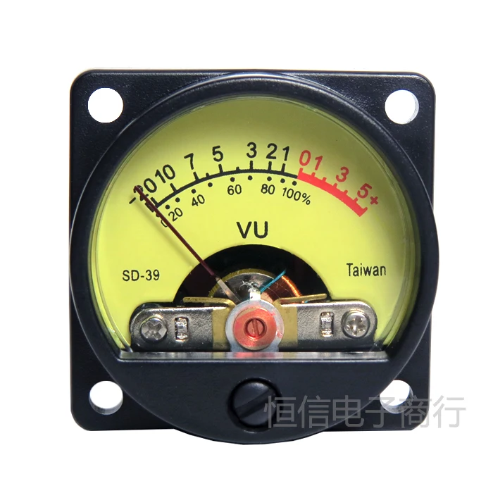 Broadcomputer Amplifier VU Meter Head DB Meter Level Sound Pressure Meter Strap Backlight SD-39 Yellow