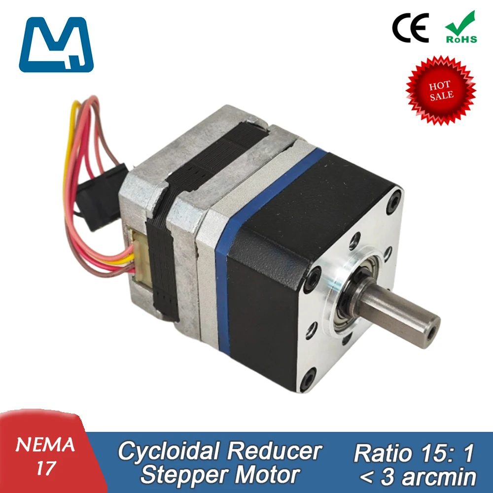 

TS42 Cycloidal Reducer Nema17 Stepper Motor Ratio 15:1 Low backlash High Efficiency Low Noise