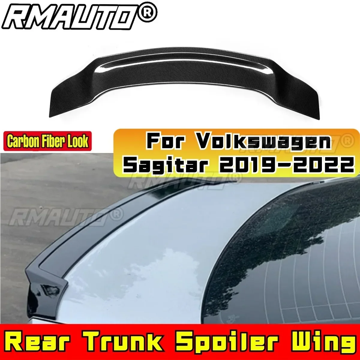 For Volkswagen Sagitar 2019-2022 Rear Trunk Spoiler Wing Rear Roof Wing Rear Trunk Spoiler Body Kit Car Accessories