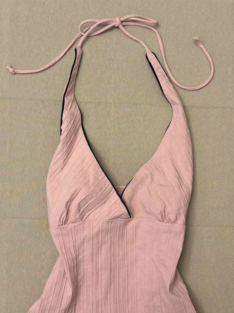 Top Original Pure Desire con Tirantes Rosas, Estilo Deado, Diseño Retro de Verano, Aodón, Estilo Casual para Mujer