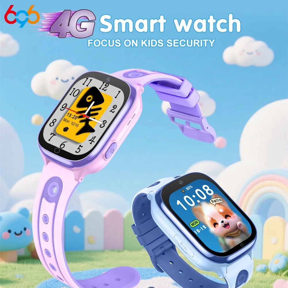 696 Newest 4G Video Call Students Smart Watch LBS Wifi Positioning Activity Tracking Kids SOS Smartwatch Alarm Clock Calculator