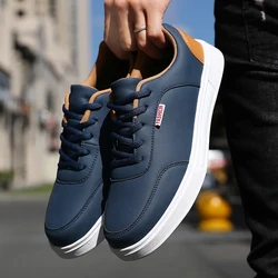 Leather Men Shoes Sneakers Trend Casual Breathable Leisure Male Sneakers Non-Slip Footwear Vulcanized Shoes Tenis Masculino