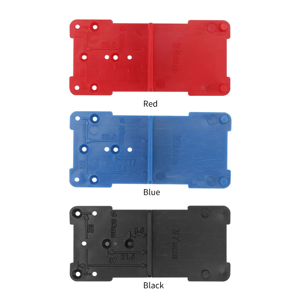 

28/37mm Hinge Installation Jig Plastic Door Cabinet Hinge Hole Locator Punch Hole Locating Plate for Cabinets Installation