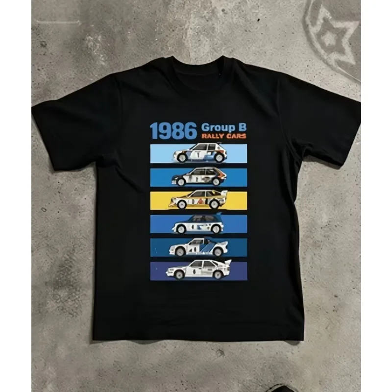 Men's T-shirt 1986 Group B Rally Racing Printed Racing Illustration Creative Pattern Racing  Travel Watching Party Commemorative