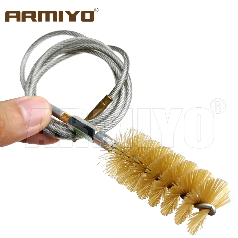 Armiyo 12GA 18,5mm 16GA 20GA Rohrreinigungs- und Polierbürsten-Set für Kohlenstoffablagerungen und Schmutz, Langlebiges Ummanteltes Eisenkabel für die Jagd – Detail 3