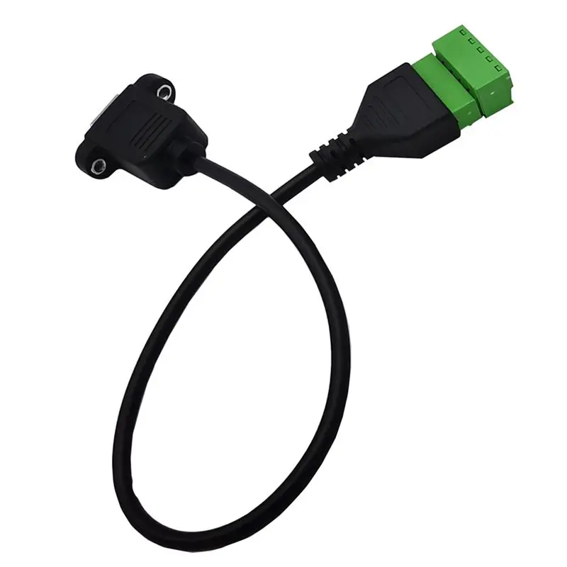 0.3m Solder Free USB Connector 2.0 Version USB 2.0 Printing B Female Ear to 5Pin Green Solder Free Terminal Connection Wire