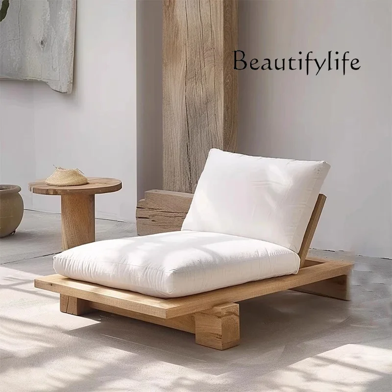 A44 Sofa Solid Wood Sofa Chair Medieval Creative Wood Sofa Chair Hotel Coffee Leisure Wood Lounge Chair
