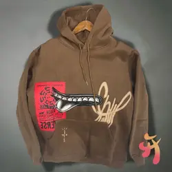 Men Women Cactus Jack Hoody Teeth Tongue Graffiti Foam Letter Hooded Sweatshirts Real Photos High Quality Oversized Hoodies