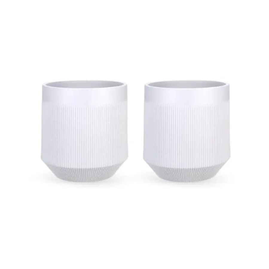 

Plant Pots Set of 2 Plastic Large Pots for Indoor Plants, Flower Pots Outdoor Planters with Drainage Hole and Seamless Saucer,