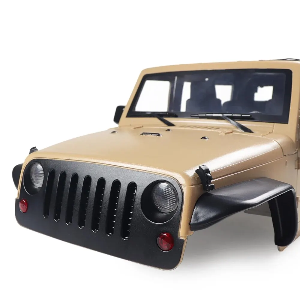 RCGOFOLLOW 1/10 Jeep Wrangler JK Rubicon 4 Door Hard Body Shell Kit 313mm Wheelbase for RC Crawler Car Axial SCX10 90046 90047