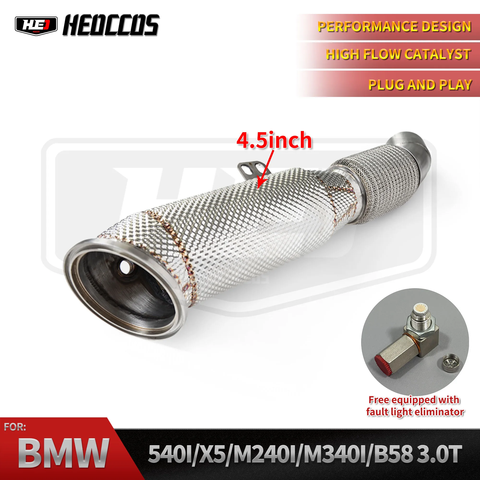 

HEO B58 Downpipe for BMW M140i M240i 340i 440i 540i 740i XDrive F20 F22 F23 F30 F31 F32 Toyota Supra A90 A91 Engine