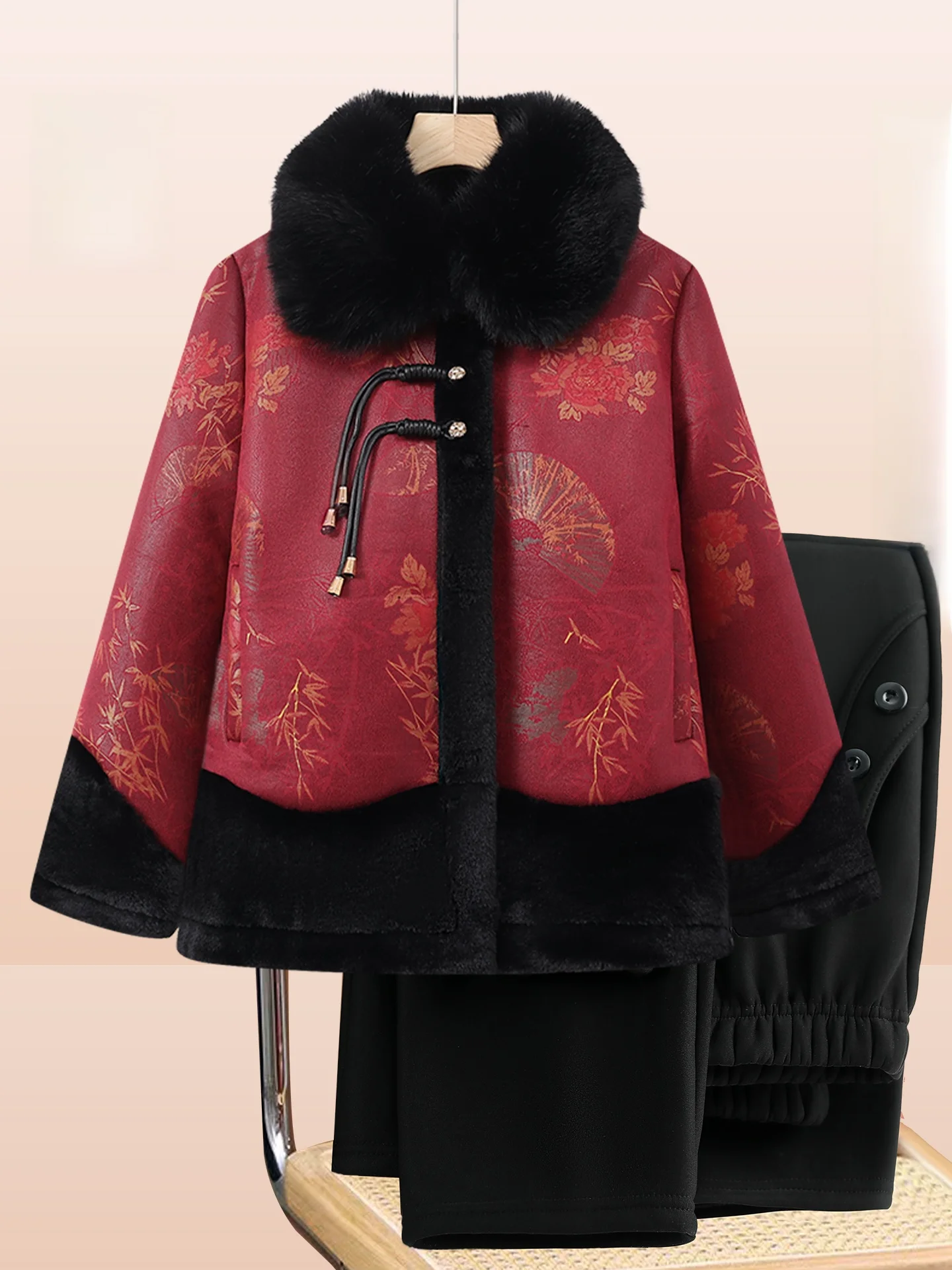 

Sli Fce Lined Thi Outerwear for ly Women Vintage Long Sve Button up Coat Warm Winter Top for andmothers