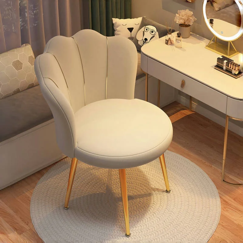 كرسي مكياج، كرسي طاولة زينة لغرفة النوم، مقعد فني للأظافر بمسند ظهر منزلي حديث بسيط، مقعد تزيين فاخر للفتيات