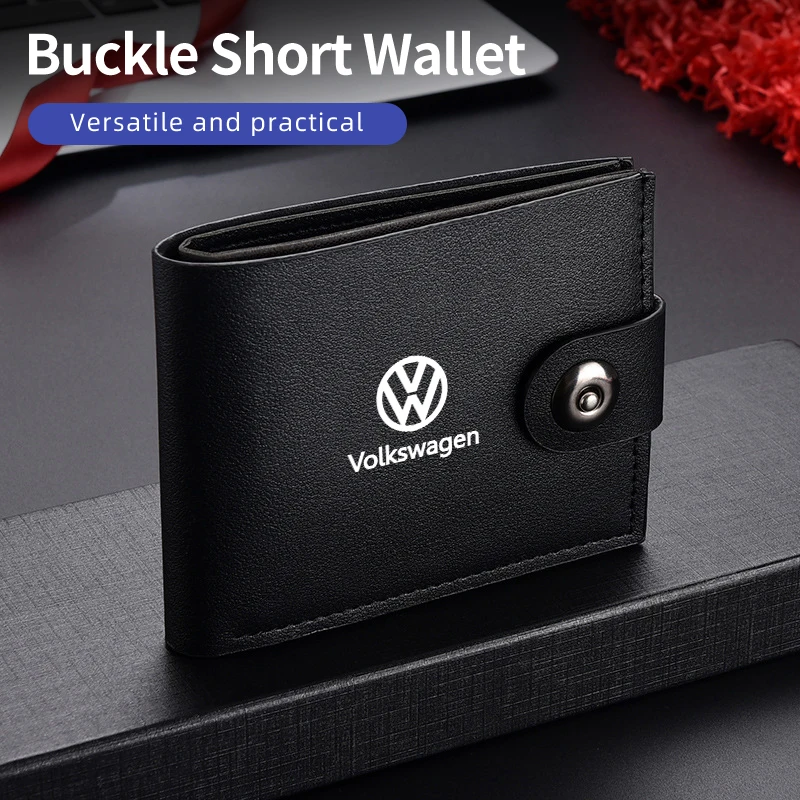 Men Wallet Leather Short Clip Card Coin Storage Purses Women Male Gift For Volkswagen VW Jetta Golf Beetle CC EOS GTI MK2 MK4 MK