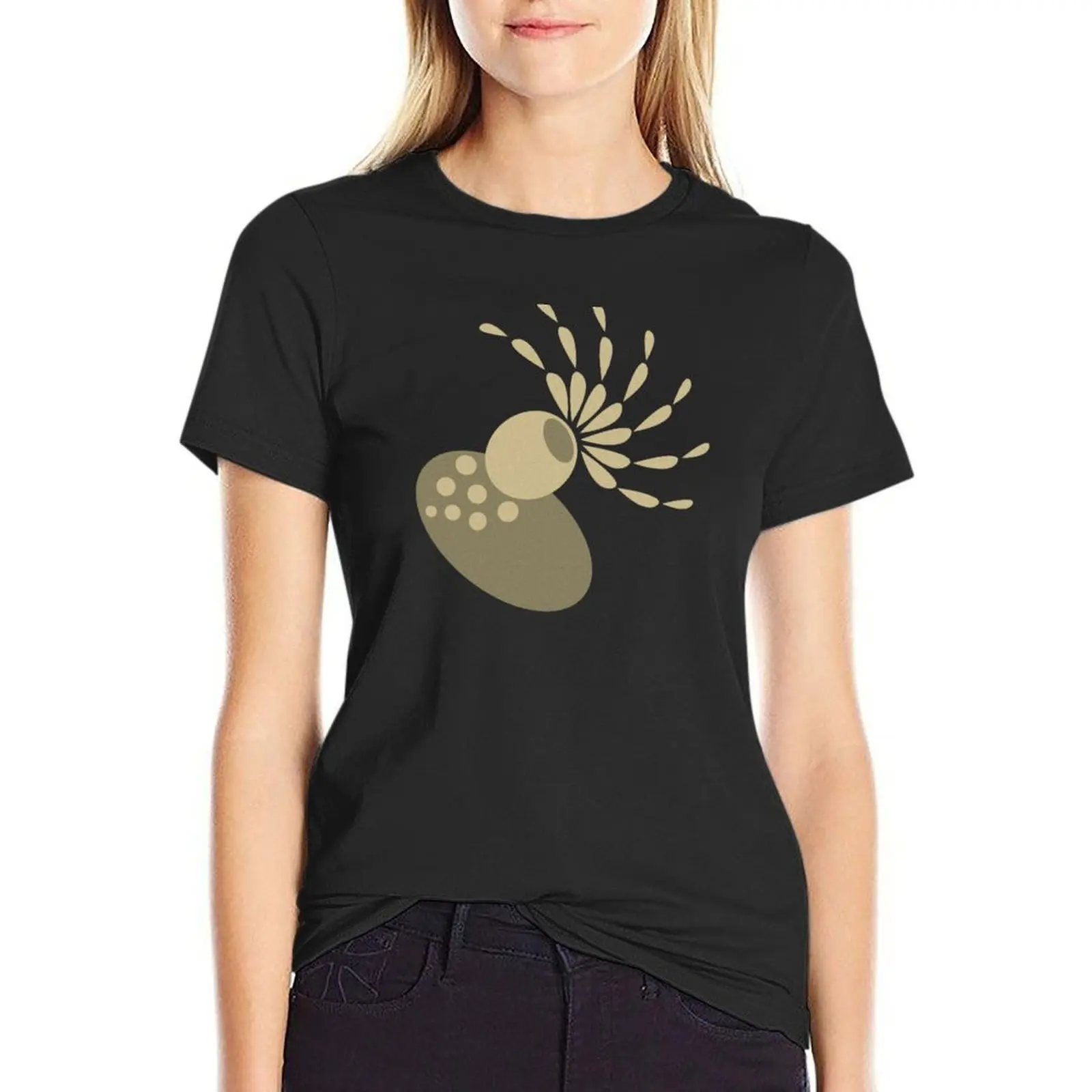 

Doodle Dancing Olive T-Shirt vintage tees tops sweat tops for Women