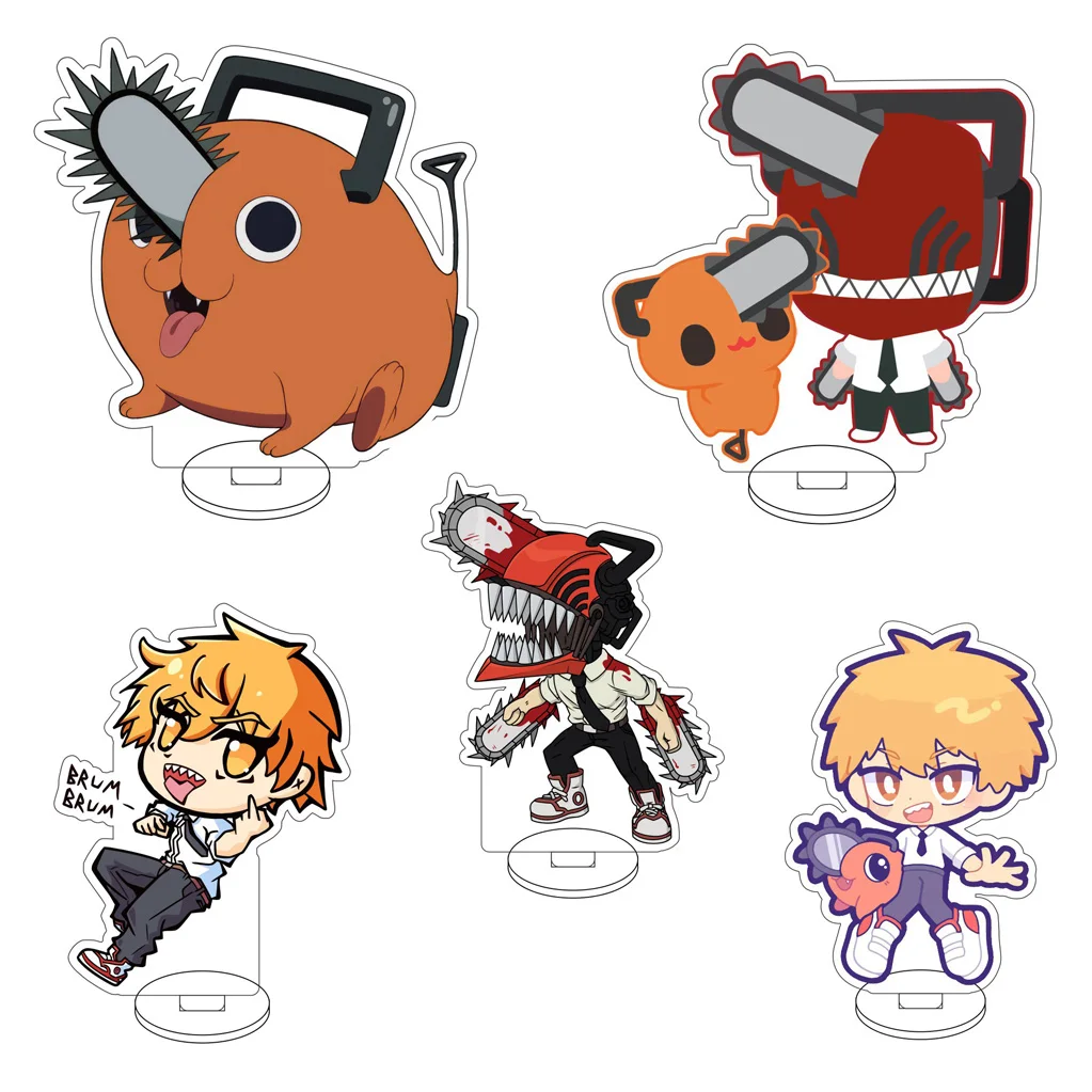 Figura acrílica de 10 cm de Chainsaw Man, Pochita, Hayakawa Aki, Denji, Makima, Power, versión Q, linda, para regalo o adorno.