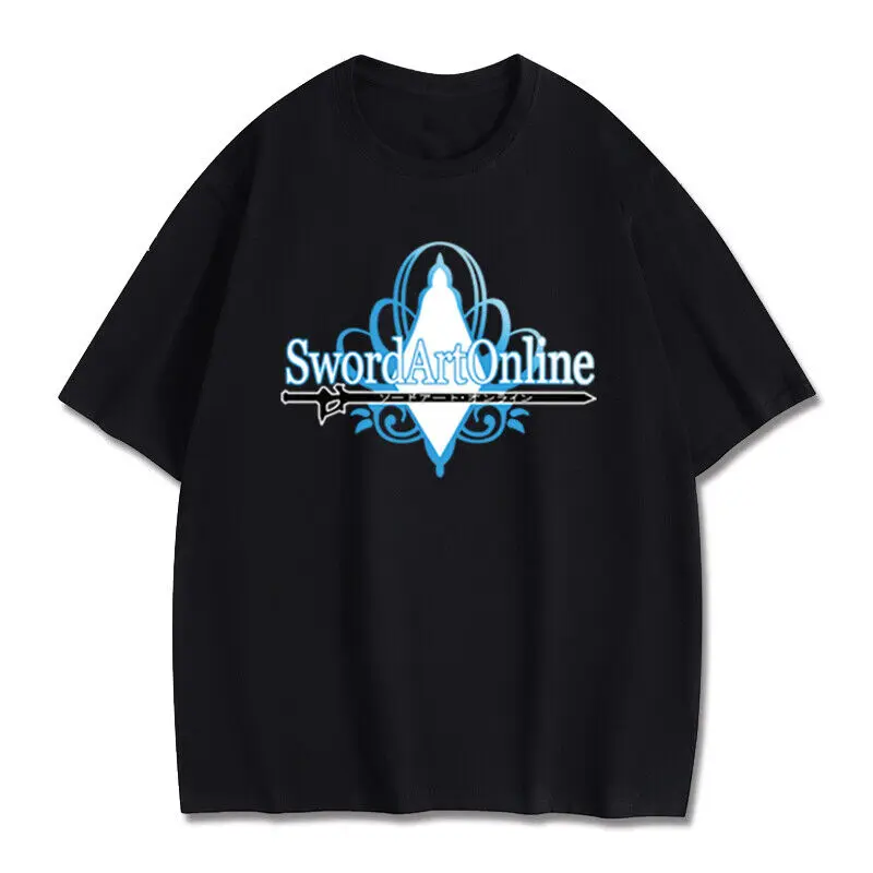 Cotton Sword Art Online T-shirt Leisure Anime Fashion Short Sleeve Men Basic @7