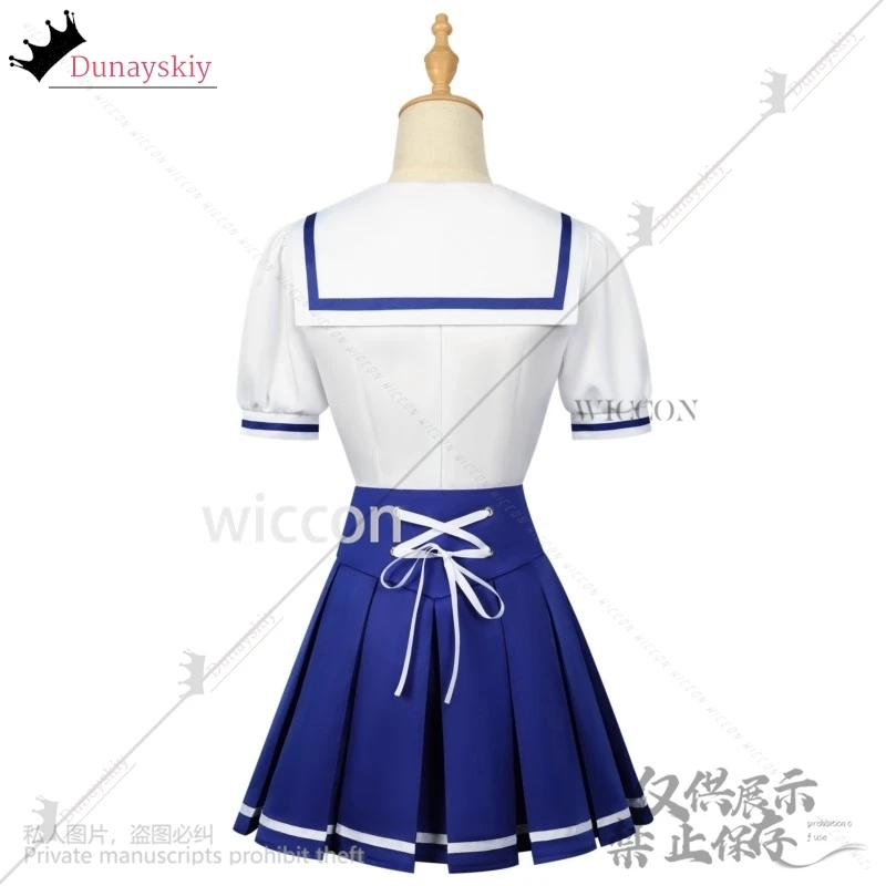 Hoshimiya Ichigo تأثيري Aikatsu! JK زي مدرسي الصيف الأزرق فستان لوليتا أنيمي Jirai Kei الفتيات الباروكات ل المعبود كوس مخصص