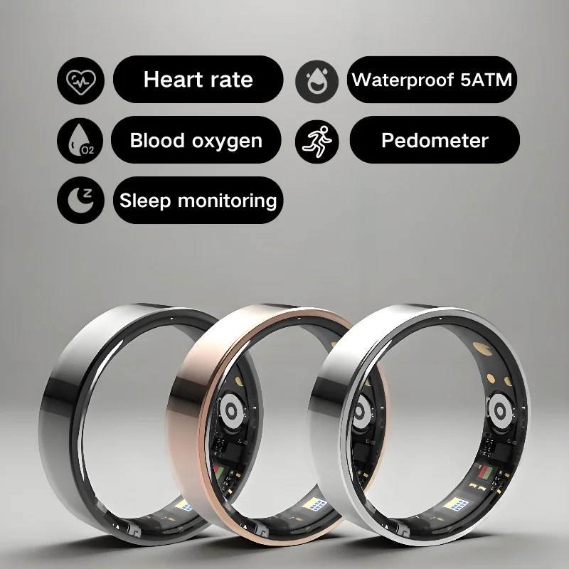 

2025 Couple Smart Ring for Men&Women qring, Sleep, Heart Rate, Blood Pressure, Oxygen Monitor, 5ATM Waterproof, oura smart ring