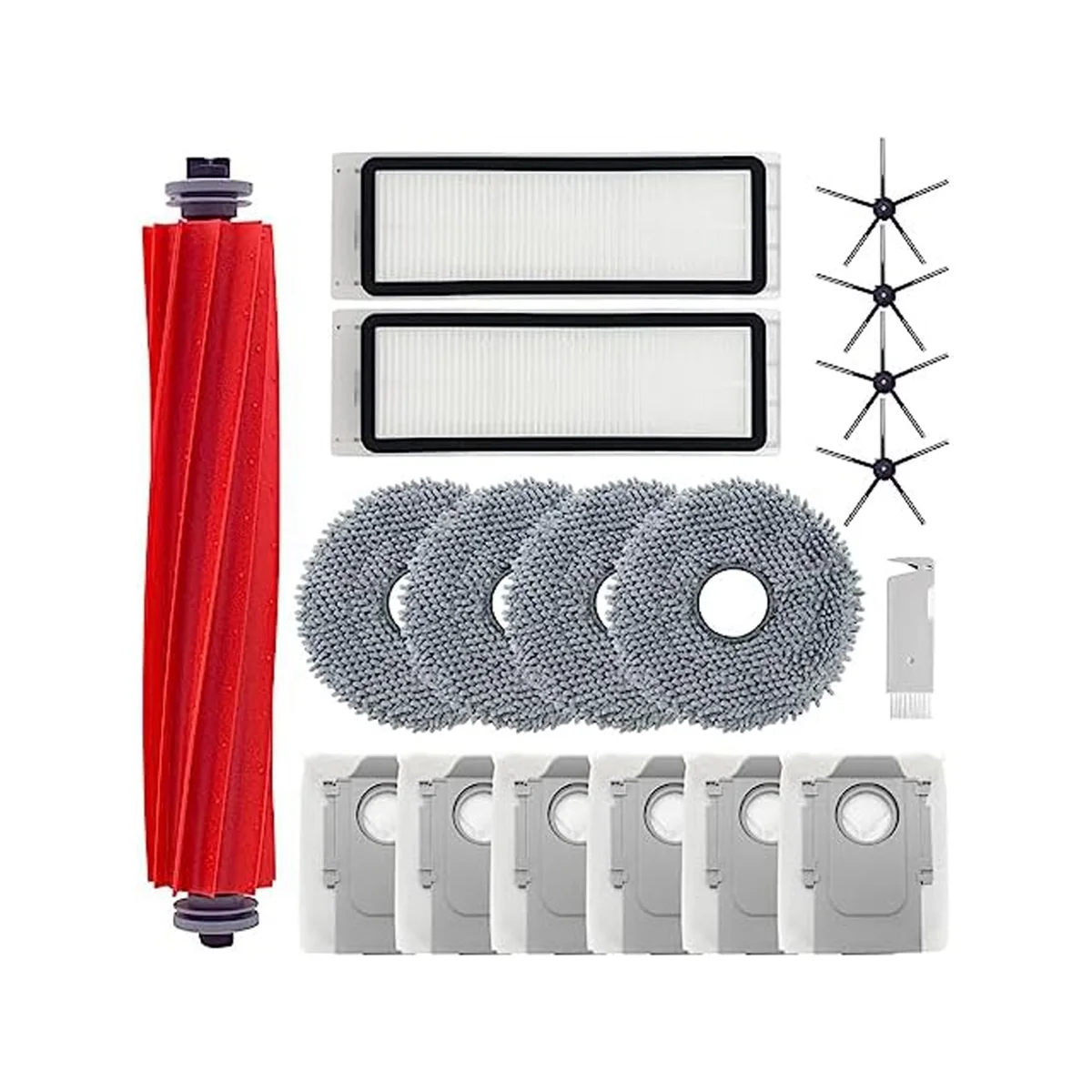 مجموعة ملحقات فراغ ل Q روبوت ، منصات فراغ ممسحة ، فرشاة الجانب الرئيسي ، أكياس الغبار ، فلتر Hepa