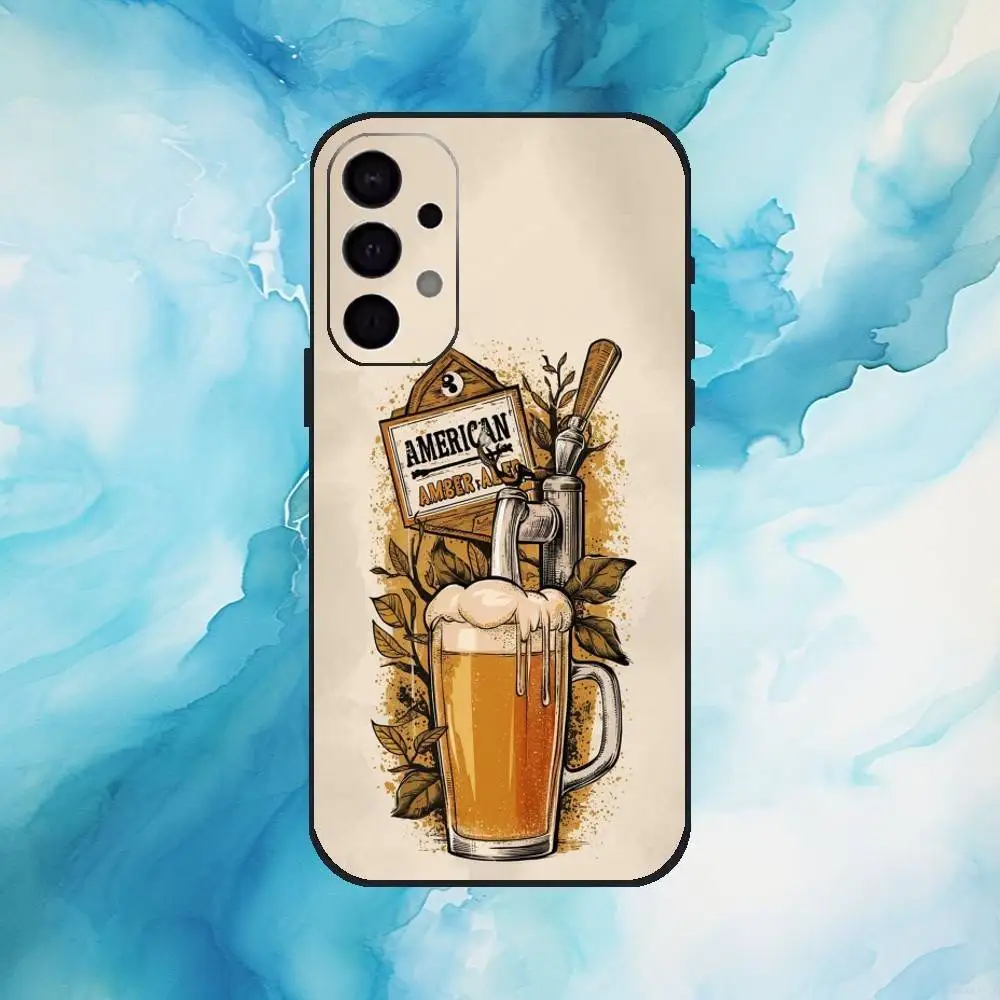 حافظة هاتف Beer Alcohol لهاتف سامسونج جالاكسي A73، A72، A71، A70، A53، A52، A51، غطاء أسود ناعم آخر #4