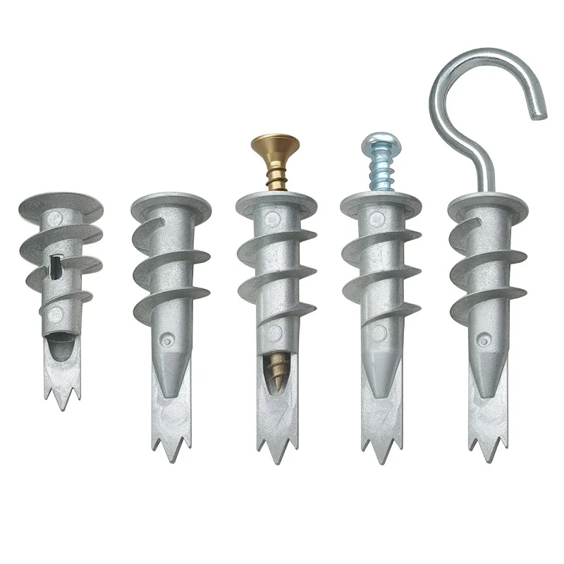 Zinc Alloy Drywall Anchor with Galvanized Phillips Drive Screws Flat Head Pan Head Screw Hooks for Hanging Plant Hollow Wall