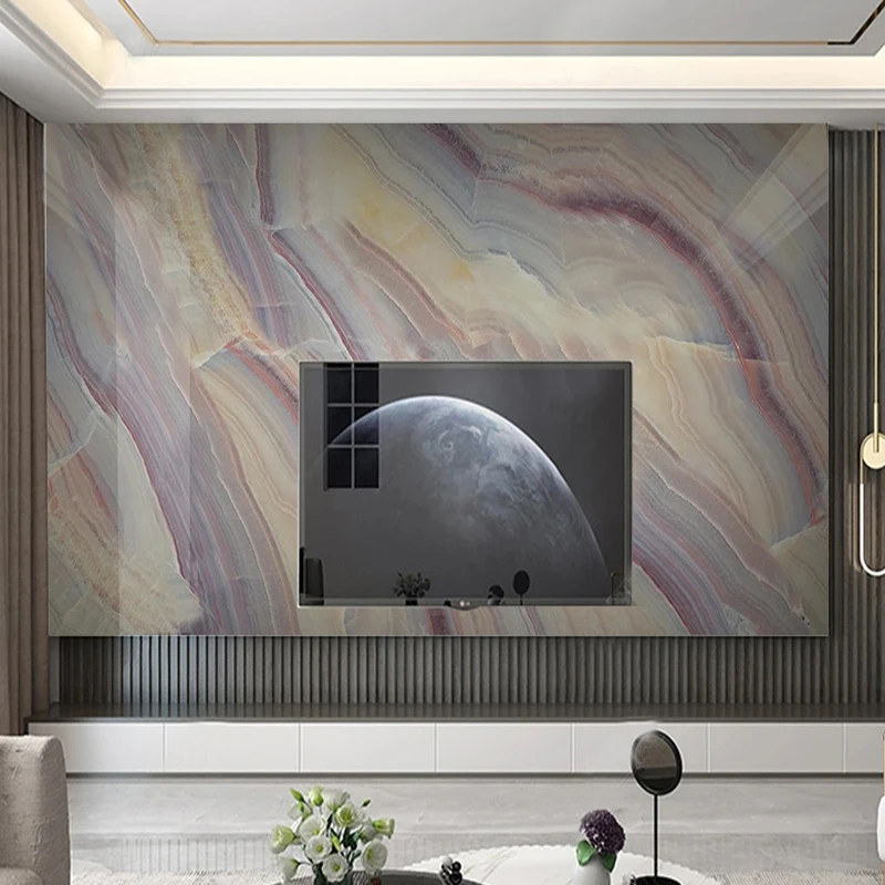 

Custom Any Size Mural Wallpaper Nordic High Purple Marble Fresco Restaurant Cafe Background Wall Home Decor Papel De Parede 3D