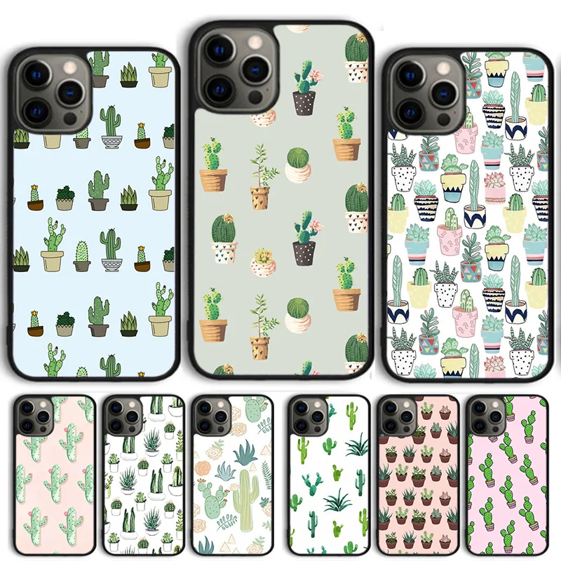 Watercolour Succulents Cacti Phone Case For iPhone 14 15 16 13 12 Mini Max Cover For Apple 11 Pro Max 8 7 Plus SE2020