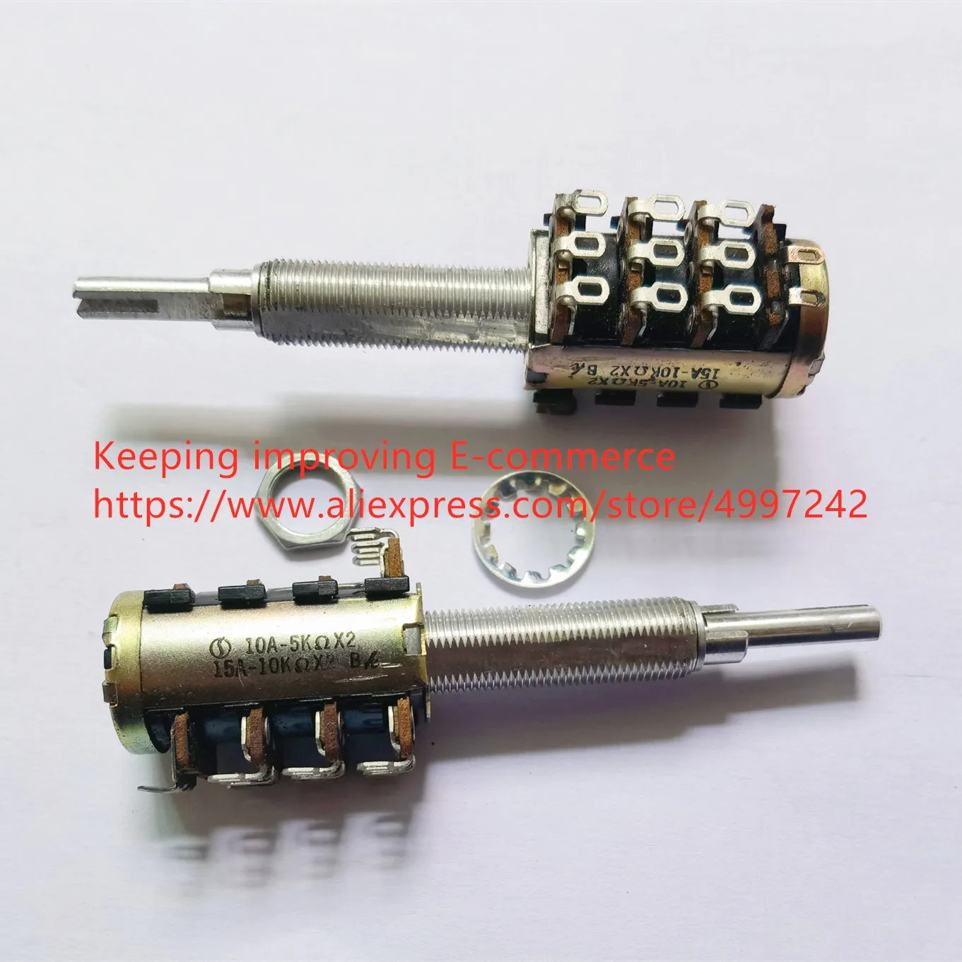 

Original new 100% quadruplex dual-band switching potentiometer 10A-5Kx2 15A-10Kx2