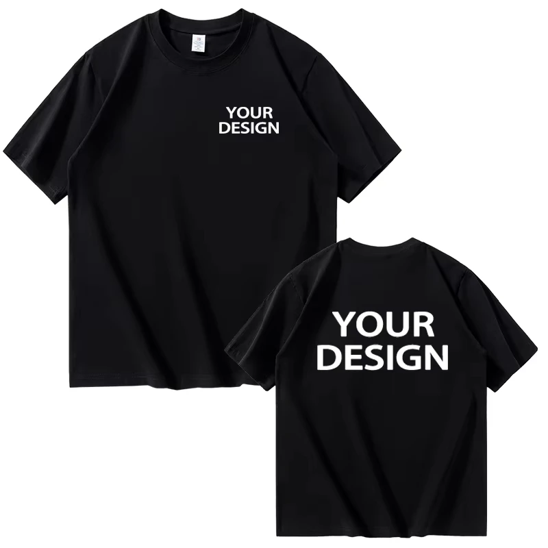 Custom printed men's and women's T-shirts, summer 100% pure cotton loose casual fashion short-sleeved creative design T-shirts