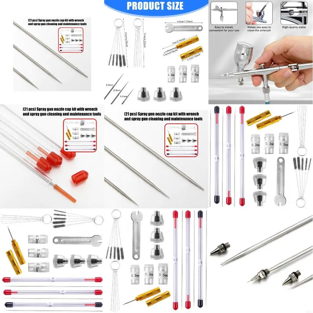 

Q81C 21pcs Intorment Комплект с достойными крышками для насадки замена игло