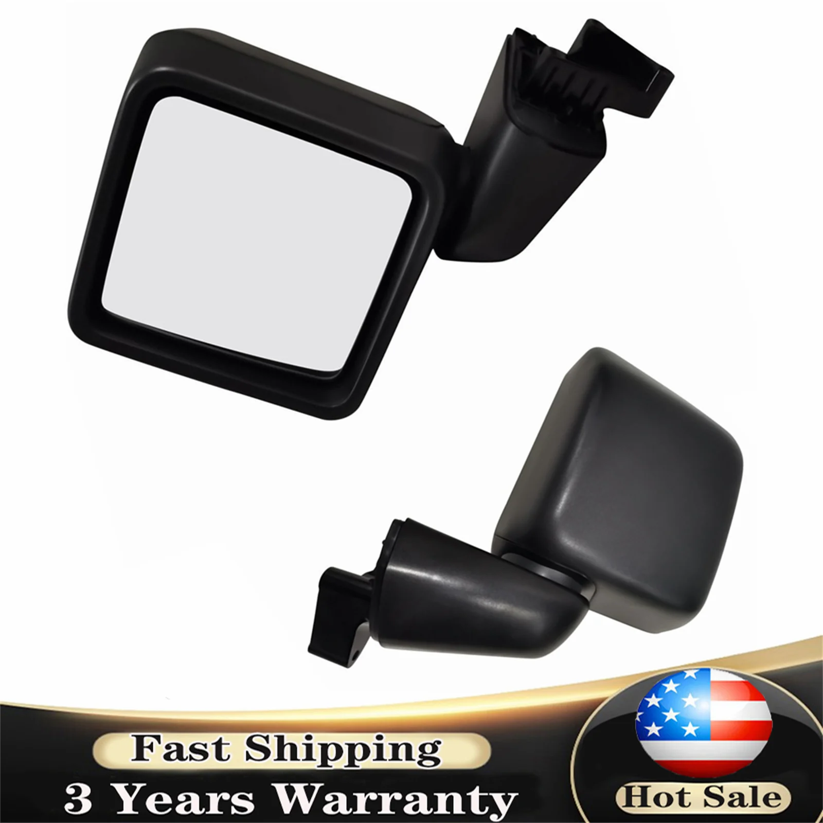 

For Jeep Wrangler JL 2018-2021 Gladiator Car Exterior Door Black Rearview Mirror Assy Power Heated Pair 68281891AE