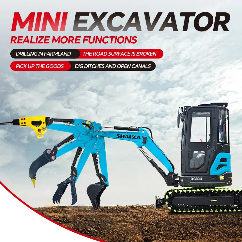 حفارة صغيرة 3 طن محرك كوبوتا، متكاملة ومتينة، يمكن حفر ما يصل إلى 2 متر، EAP مناسبة للحديقة والمزرعة