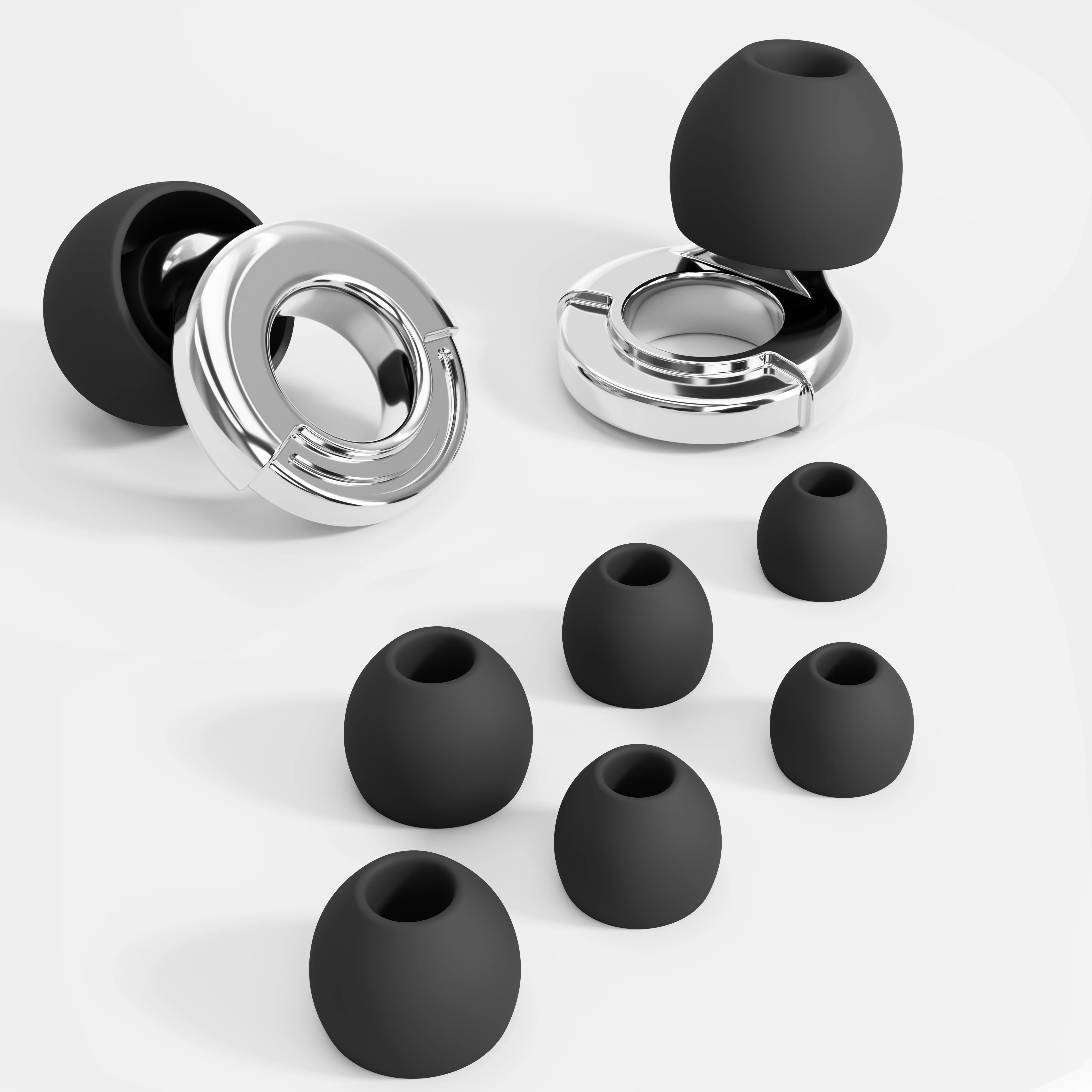 سدادات أذن للنوم قابلة لإعادة الاستخدام من HUAK - سدادات أذن للحفلات الموسيقية وحماية السمع والمهرجانات والسباحة والموسيقيين - 8 أطراف للأذن في XS/S/M/L