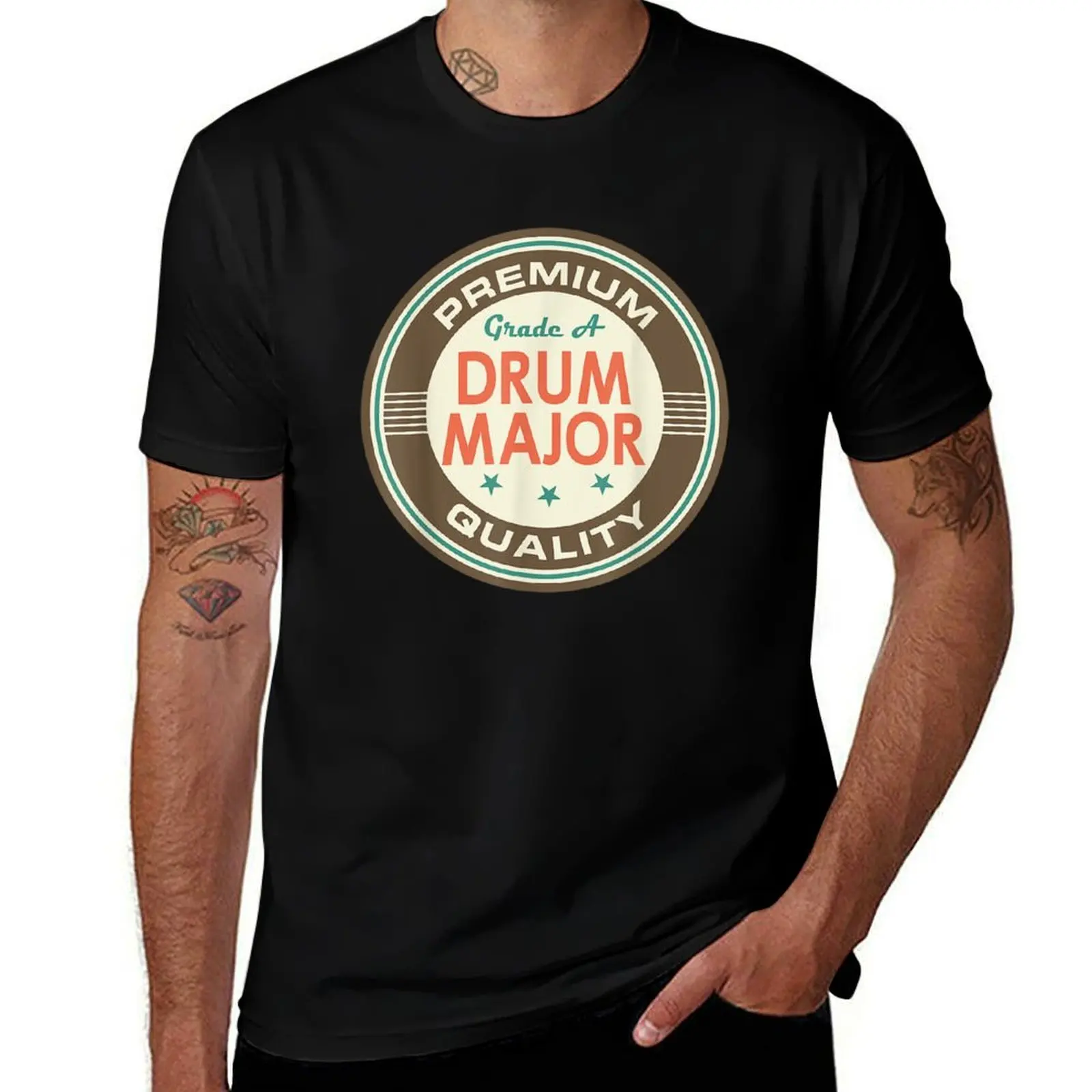 Drum Major Gift Marching Band Music Shirt T-Shirt Sweat Resistant Workout Tee Shirt T-Shirt