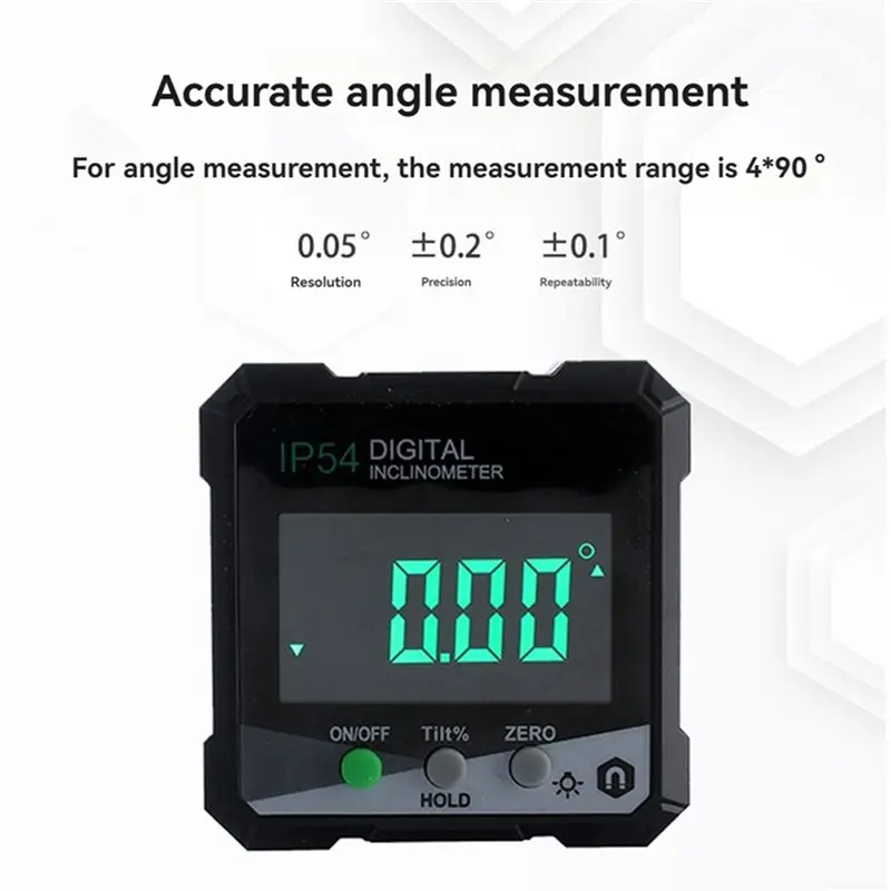 2X Digital Angle Gauge Magnetic Base Level Box Angle Finder Protractor Angle Measuring Instrument DLW30-GRD-A45M