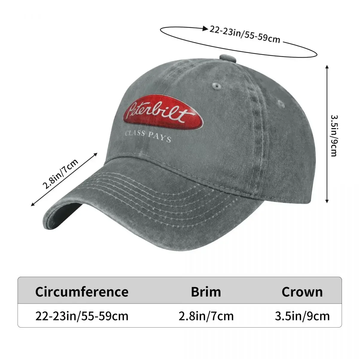 TRUCK-PETERBILT LOGO Fashion Baseball Cap Peaked Cap Men's Hat Women's Cap Golf Hat Man