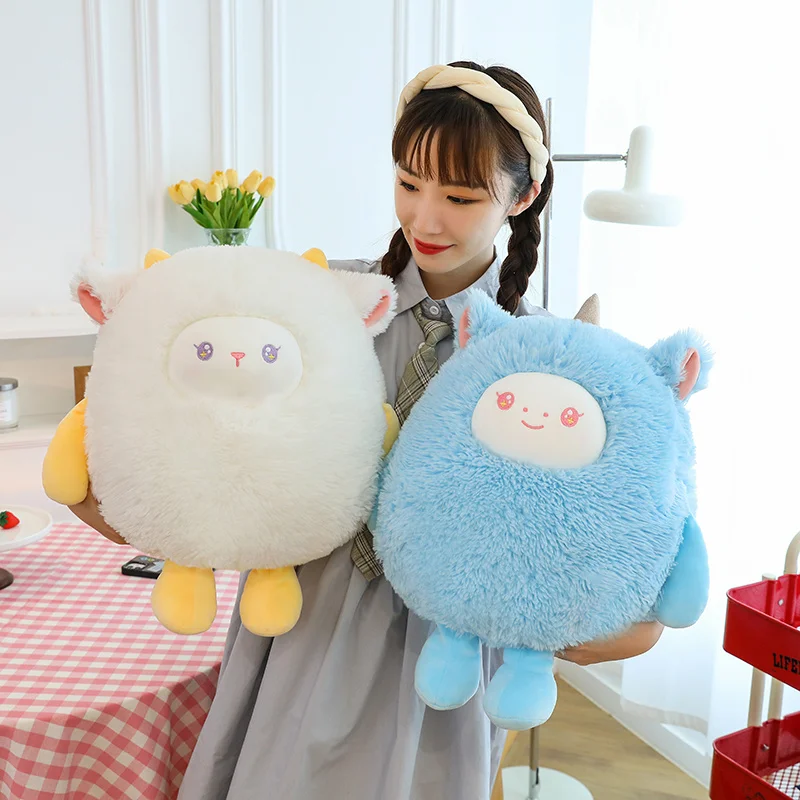 Cute Fat Round Ball Sheep Unicorn Plush Toys Anime Cartoon Soft Stuffed Animals Throw Pillow Sofa Cushion Home Decor Girls Gifts